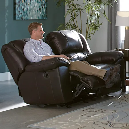 Rocking Reclining Loveseat with Pillow Arms